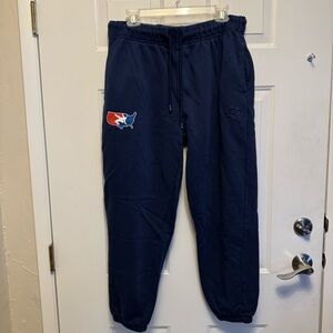 RUDIS USA Wrestling tech fleece joggers.  Blue Wrestling Sweatpants Men's XL
